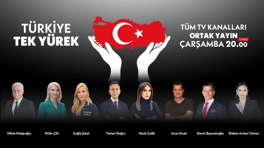 Televizyon kanallarından depremzedeler için ortak yayın: “Türkiye Tek Yürek” 