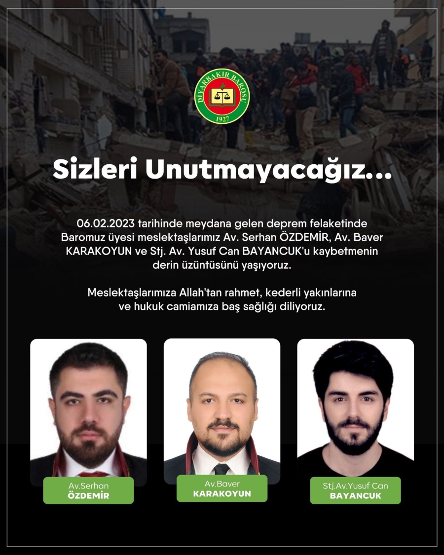 Diyarbakır depreminde 3 avukat hayatını kaybetti