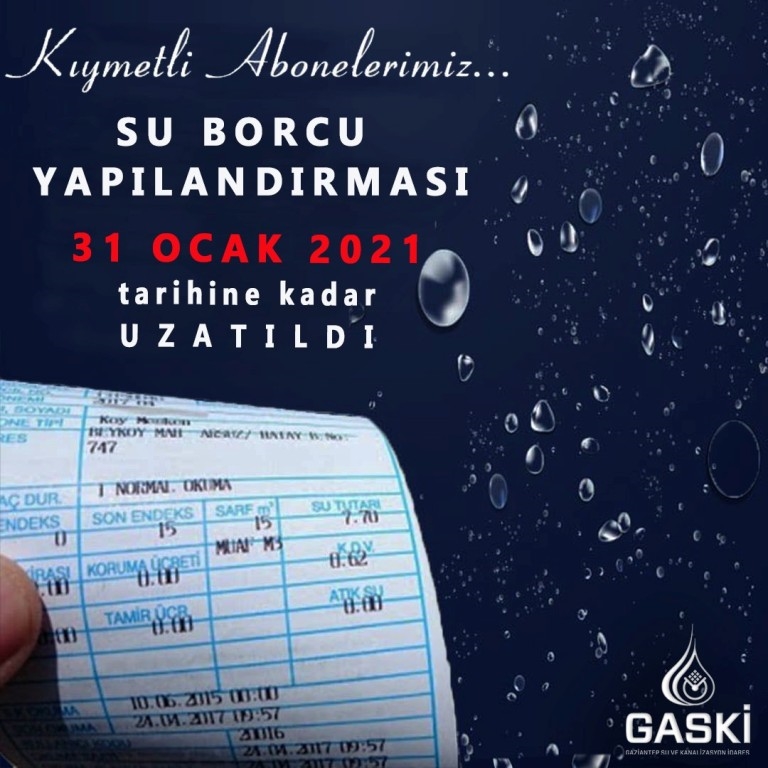 GASKİ yapılandırma süresini uzattı