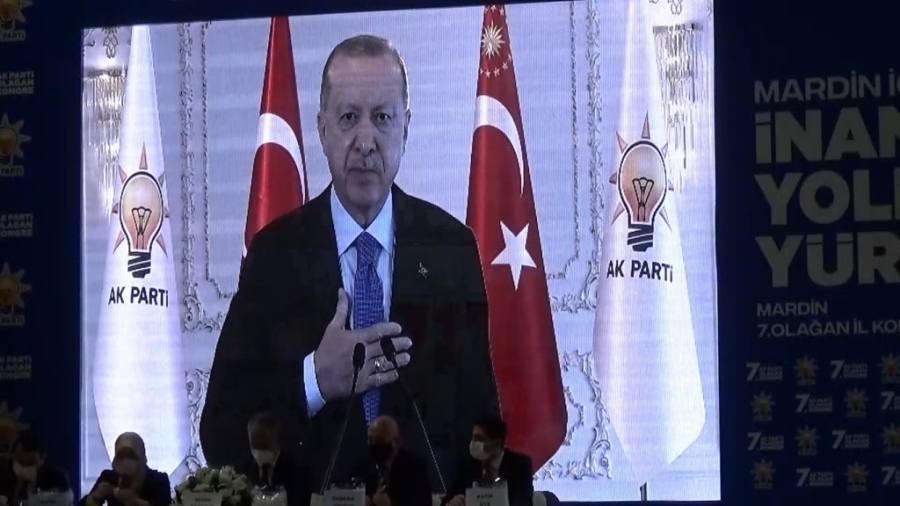 Cumhurbaşkanı Erdoğan, Ak Parti Mardin 7. Olağan il kongresine bağlandı