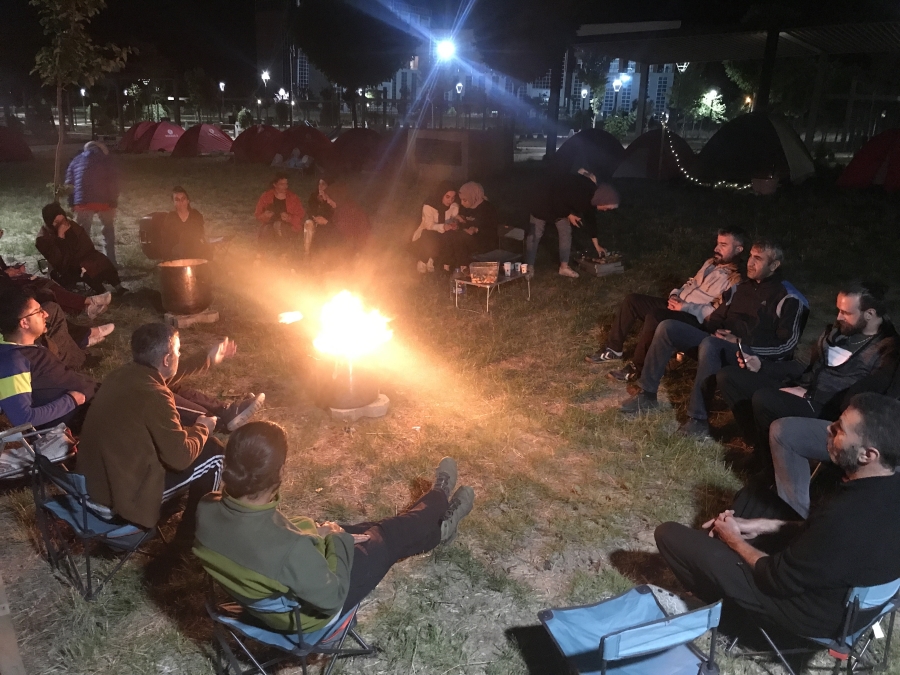 Batman'da çocuklar aileleriyle kamp yaparak doğayı öğrendi