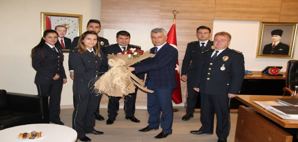EMNİYET TEŞKİLATINDAN KAYMAKAM ARICAN`A POLİS HAFTASI ZİYARETİ