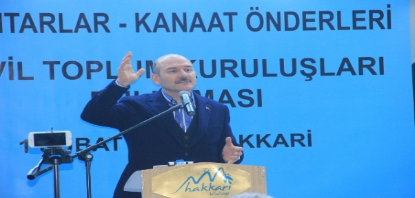 Bakan Soylu, Hakkari`de Kanaat Önderleri Ve Stk Temsilcileriyle Bir Araya Geldi