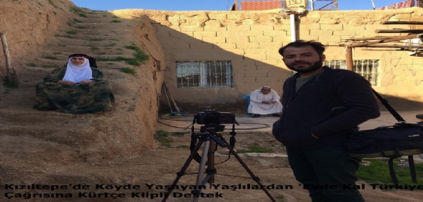 Kızıltepe`de Köyde Yaşayan Yaşlılardan `Evde Kal Türkiye` Çağrısına Kürtçe Klipli Destek