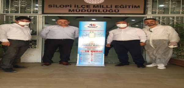 Silopi Final Okullarından İlçeye Dezenfektan İstasyonları