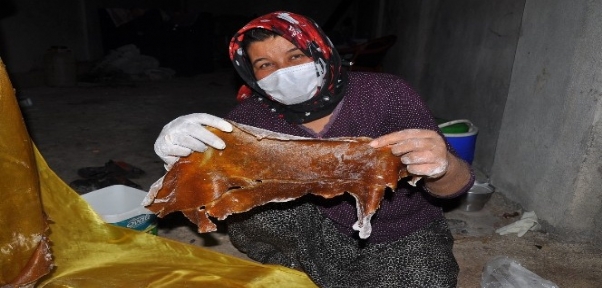 Geleneksel yöntemlerle üzüm pestile dönüşüyor