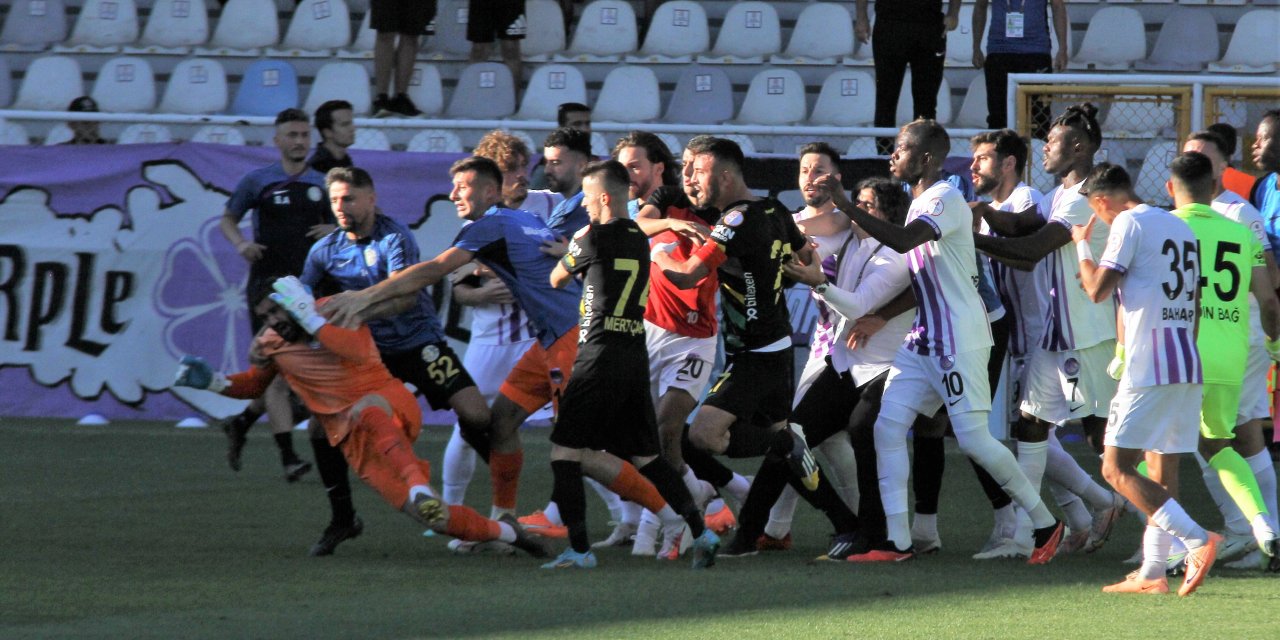 Spor müsabakasında saha karıştı