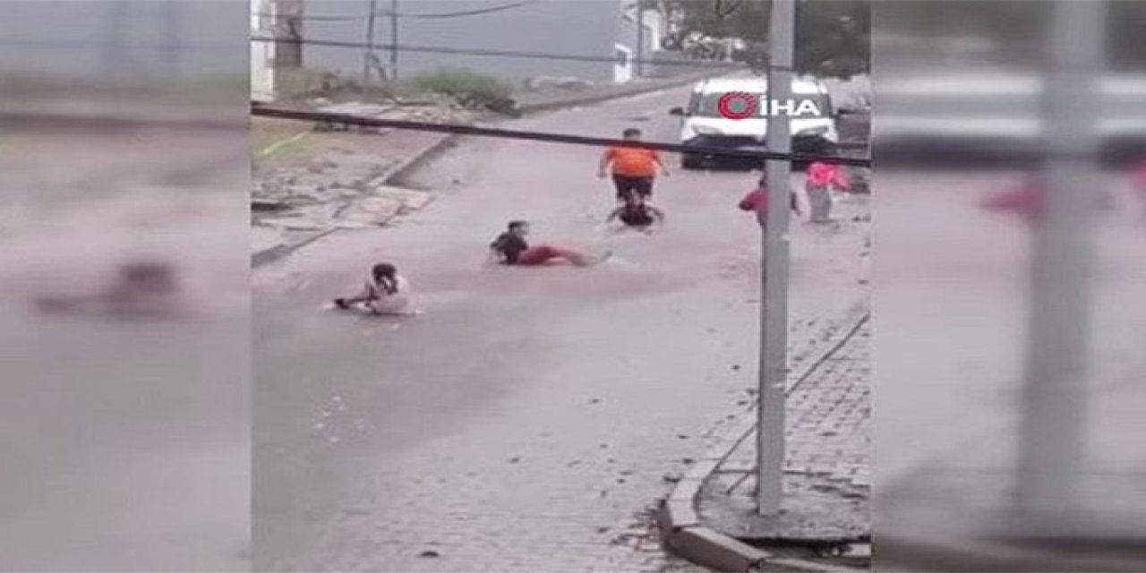 Okulda mahsur kalan öğrencileri itfaiye ekipleri tahliye etti