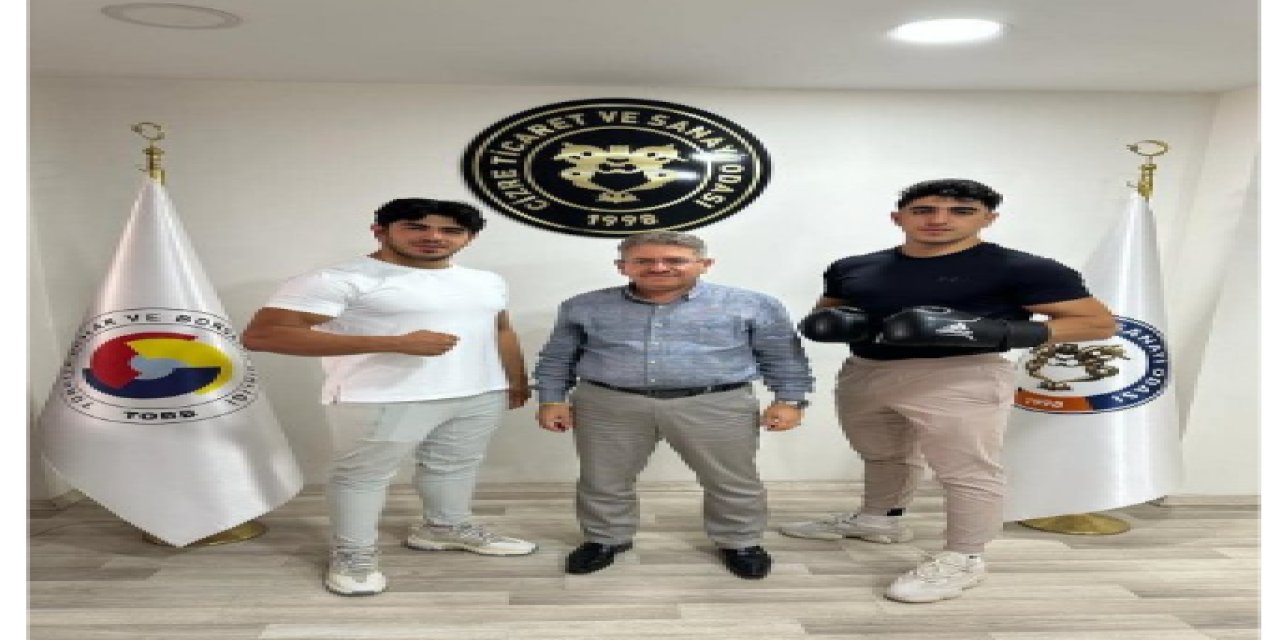 Cizre'de Avrupa Şampiyonu Sporculardan TSO Başkanına ziyaret