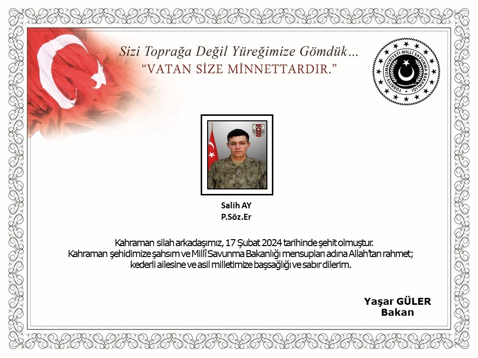 Pençe-Kilit Operasyonu bölgesinde 1 asker şehit
