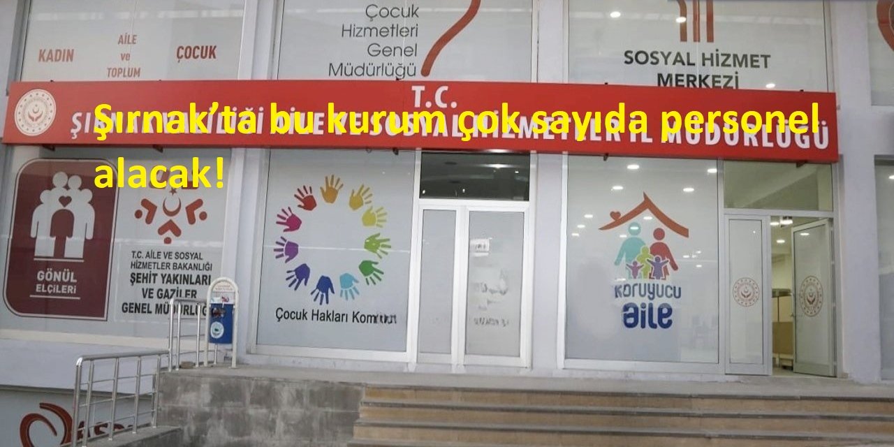 Şırnak’ta bu kurum çok sayıda personel alacak!