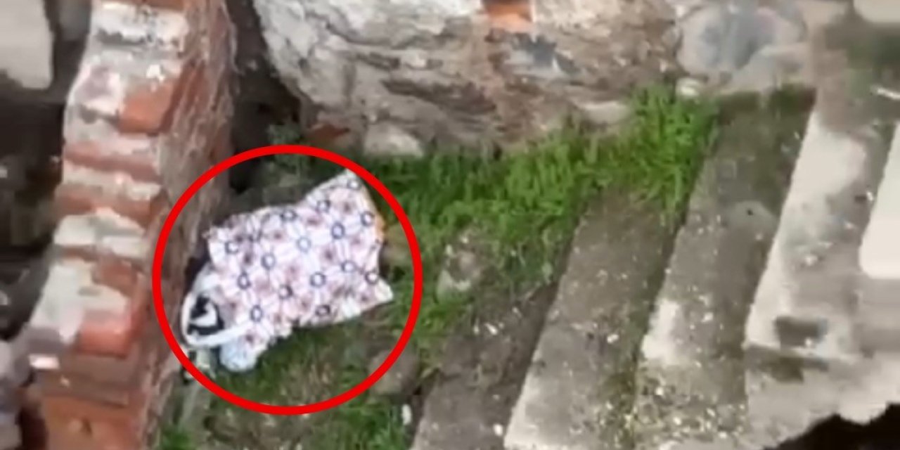Harabe evde terk edilmiş bir bebek bulundu