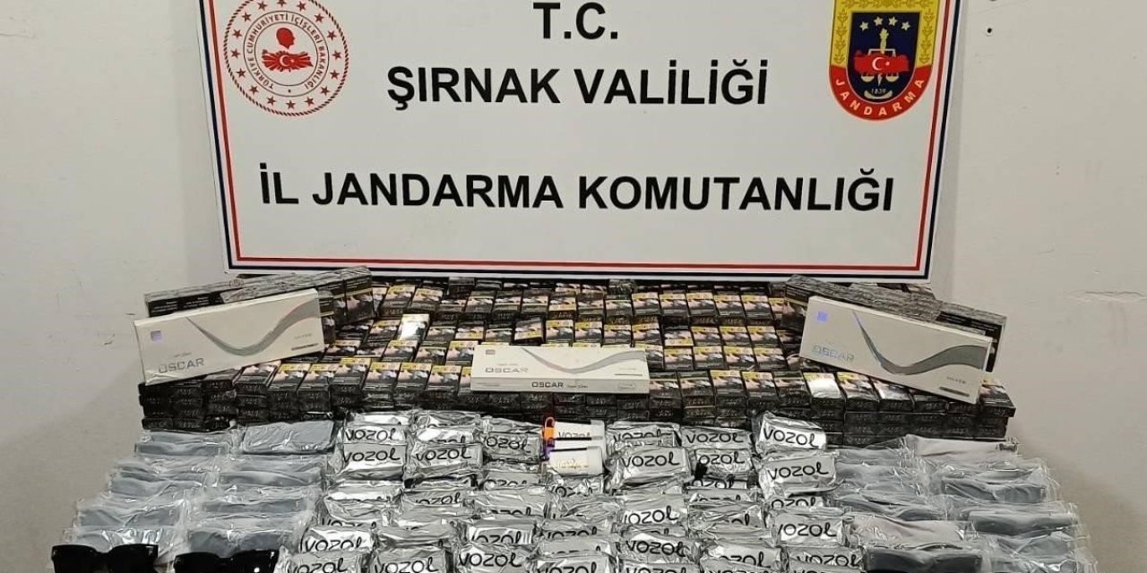 Şırnak’ta jandarma 880 bin TL’lik kaçak malzeme ele geçirdi