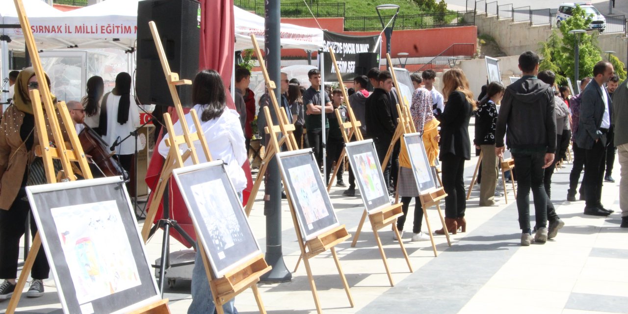 Şırnak’ta Gazze'yi anlatan resim sergisi açıldı