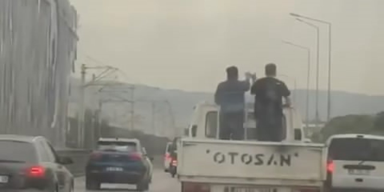 Kamyonette tehlikeli halay kamerada