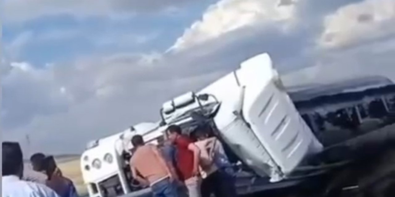 Nusaybin-Cizre karayolunda petrol yüklü tanker devrildi: 1 ölü