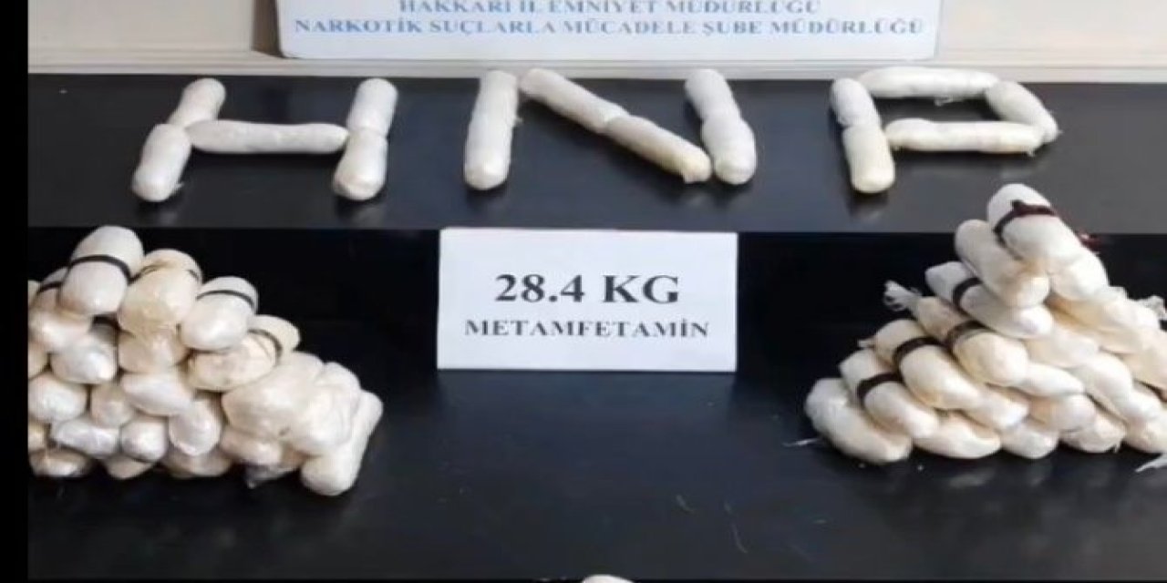 Yüksekova'da 28 kilo 400 gram kristal halde metamfetamin yakalandı