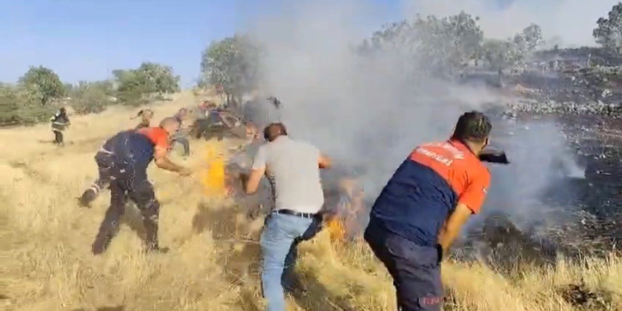 Mardin’de 3 ayrı noktada anız yangını