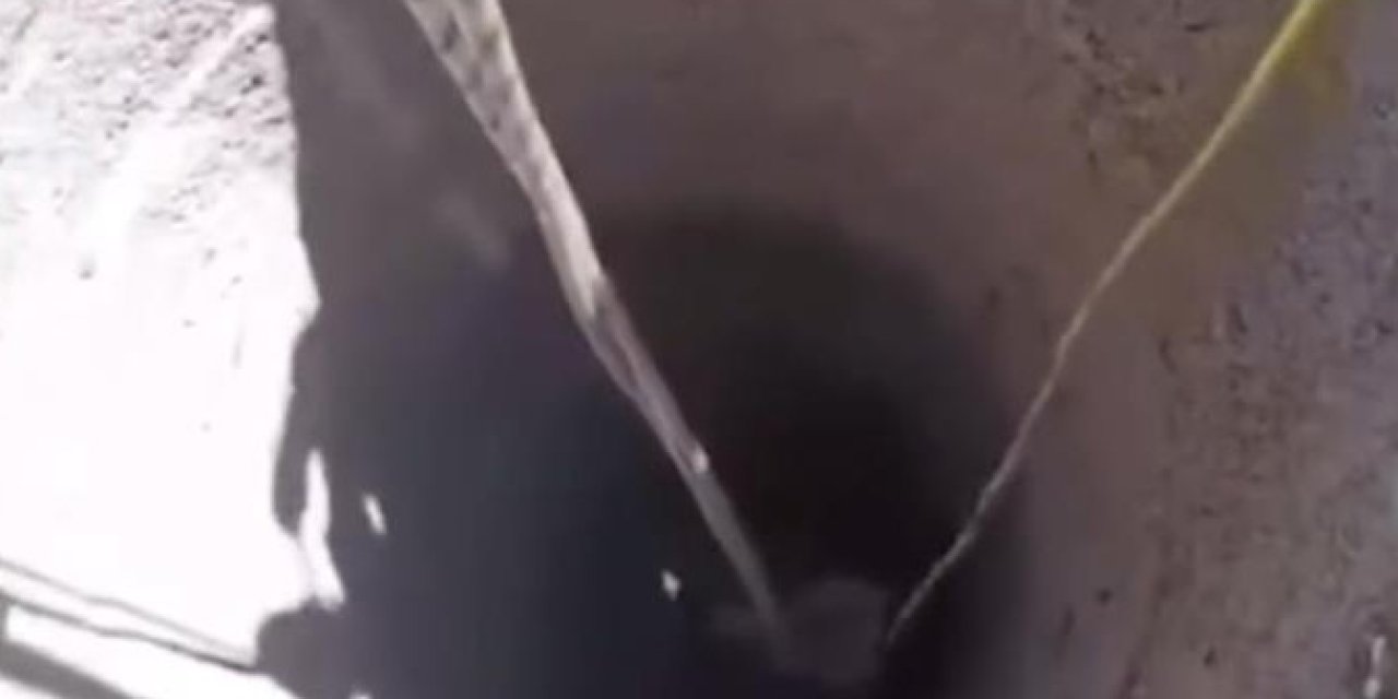 10 metrelik su kuyusuna düşen kedi kurtarıldı