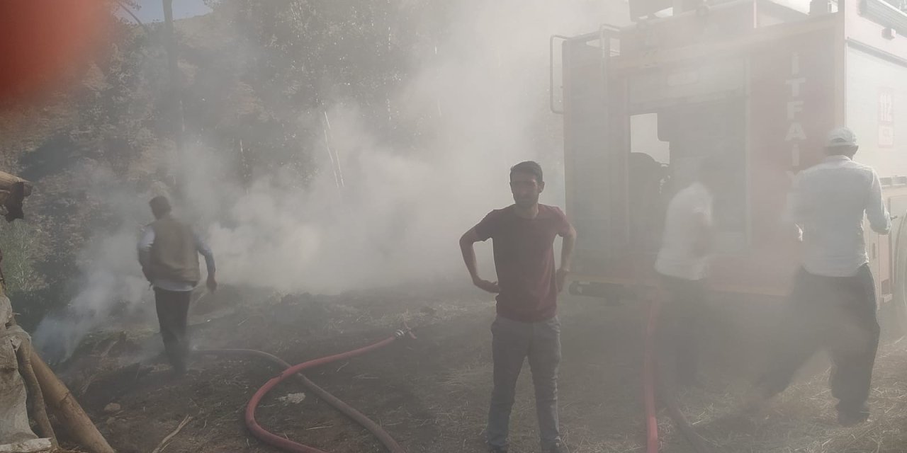 Yüksekova'da yangın:2 bin 500 bağ ot yandı