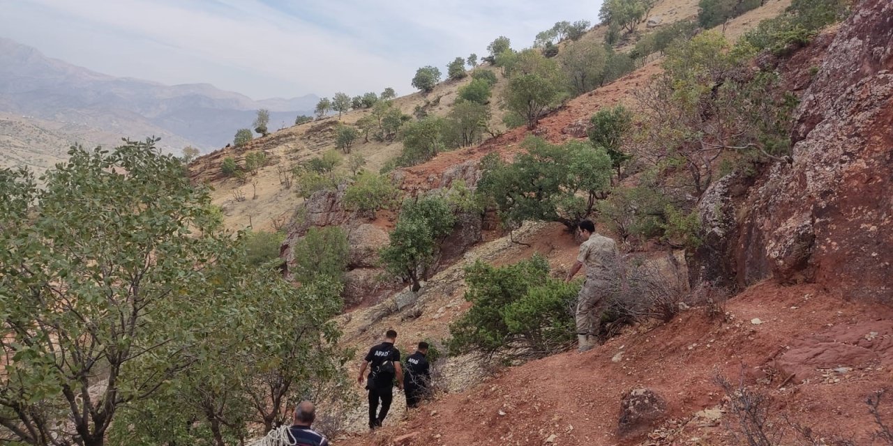 Siirt’te çoban ve 6 koyunu uçurumda mahsur kaldı