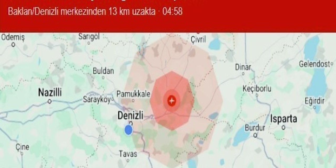 Denizli’de 3.9 şiddetinde deprem oldu