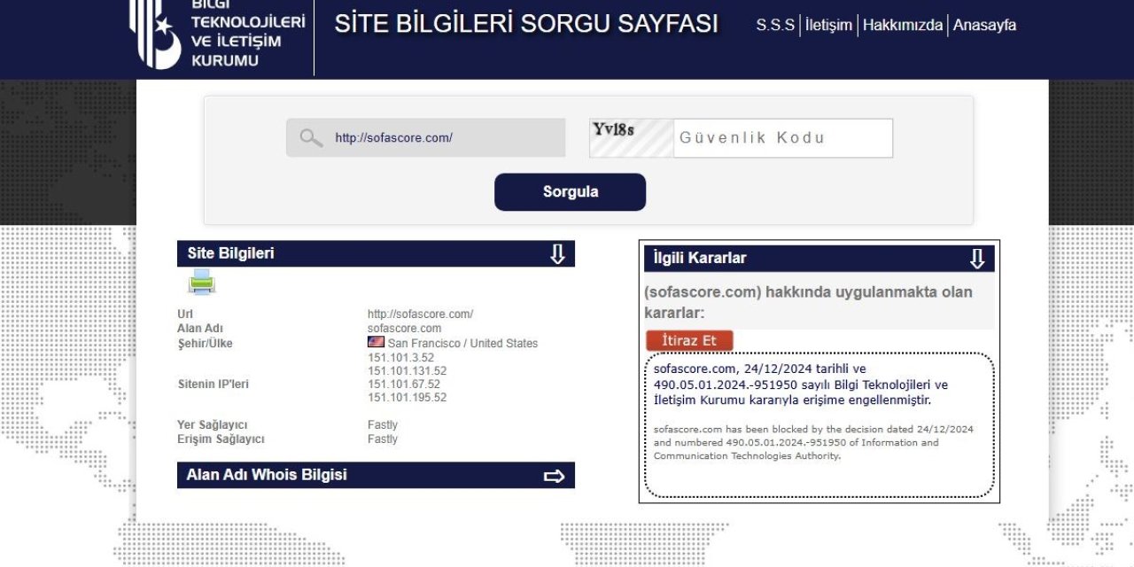 Sofascore’a erişim engeli getirildi