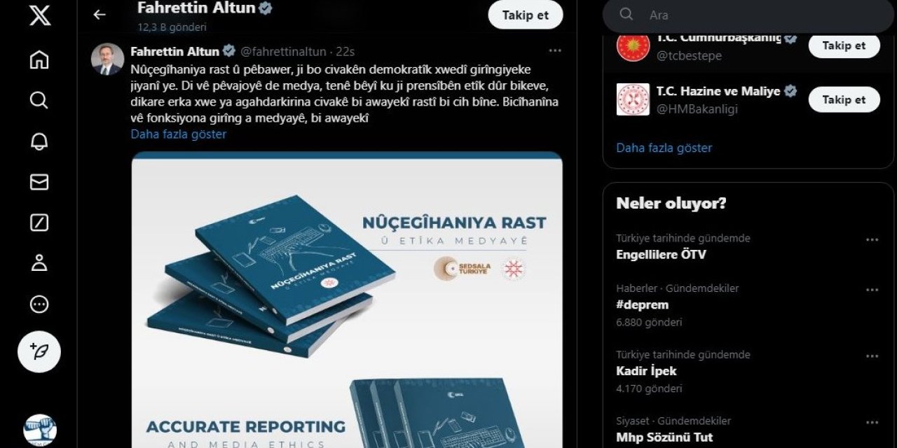 İletişim Başkanlığı’ndan Bir İlk: “Doğru Habercilik” Kitabı Kürtçe Yayında!