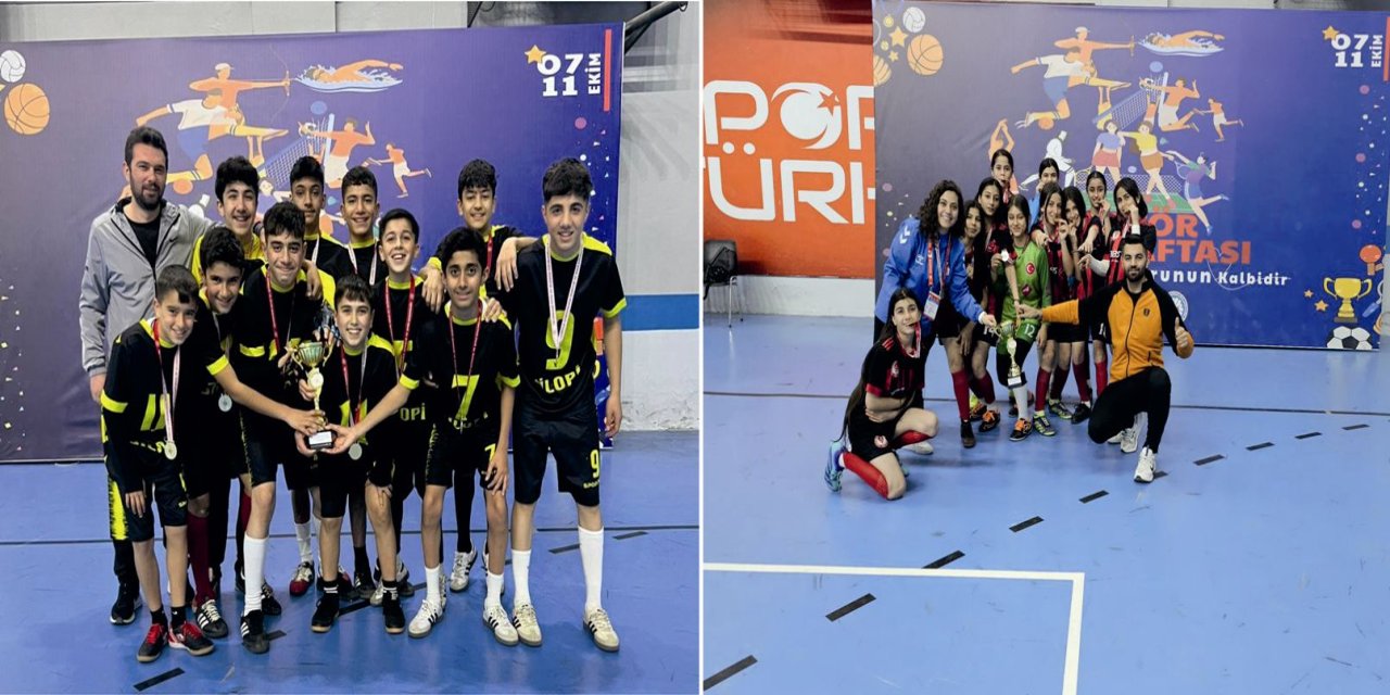Silopi Cumhuriyet ve Dicle Ortaokulları futsal il birincisi oldu