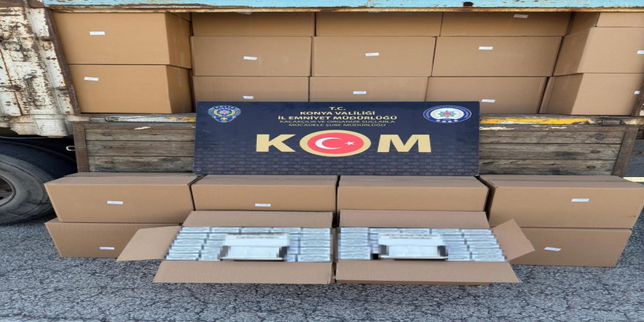 Konya'da 7 milyon liralık kaçak makaron yakalandı