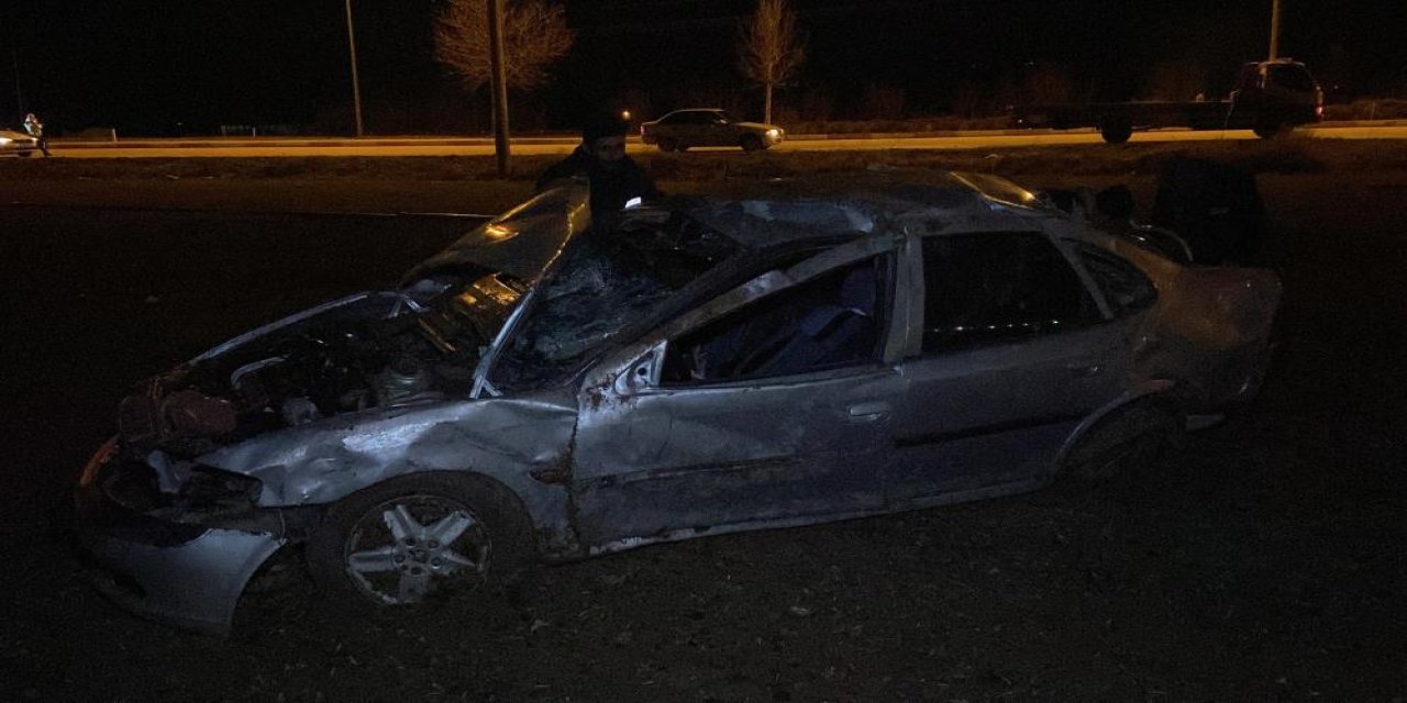 Karaman'da tarlaya takla atan otomobilin sürücüsü yaralandı