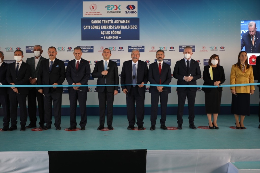 SANKO TEKSTİL’İN TÜRKİYE’NİN EN BÜYÜK ÇATI GÜNEŞ ENERJİSİ SANTRALİ PROJESİNİN AÇILIŞI CUMHURBAŞKANI TARAFINDAN YAPILDI
