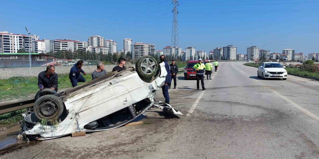 Samsun’da otomobil takla attı: 1 yaralı