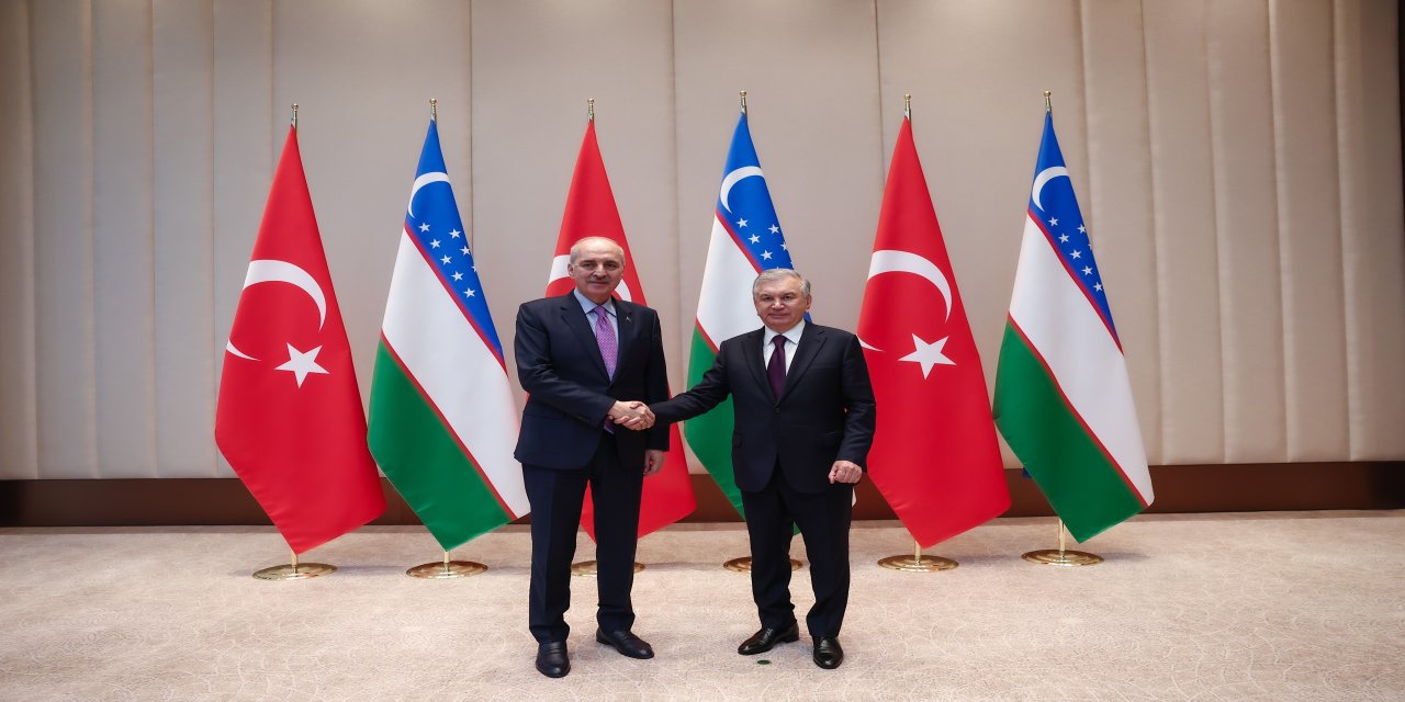 Özbekistan Cumhurbaşkanı Mirziyoyev, TBMM Başkanı Kurtulmuş'u kabul etti
