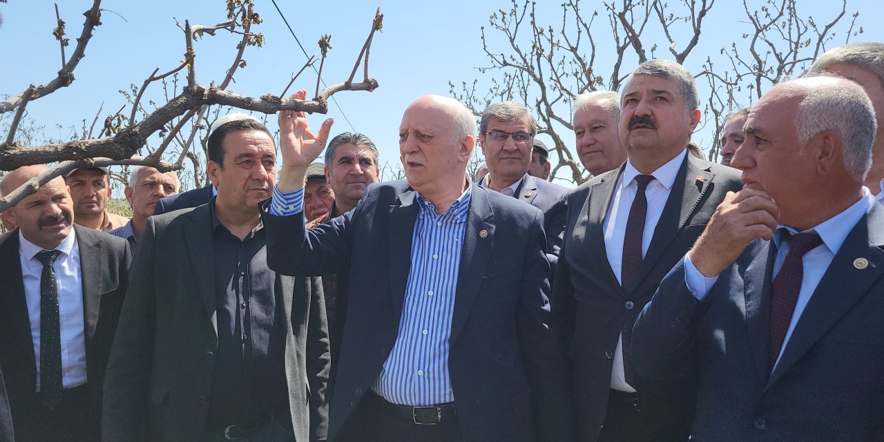 TZOB Genel Başkanı Şemsi Bayraktar zirai don vuran bahçeleri inceledi