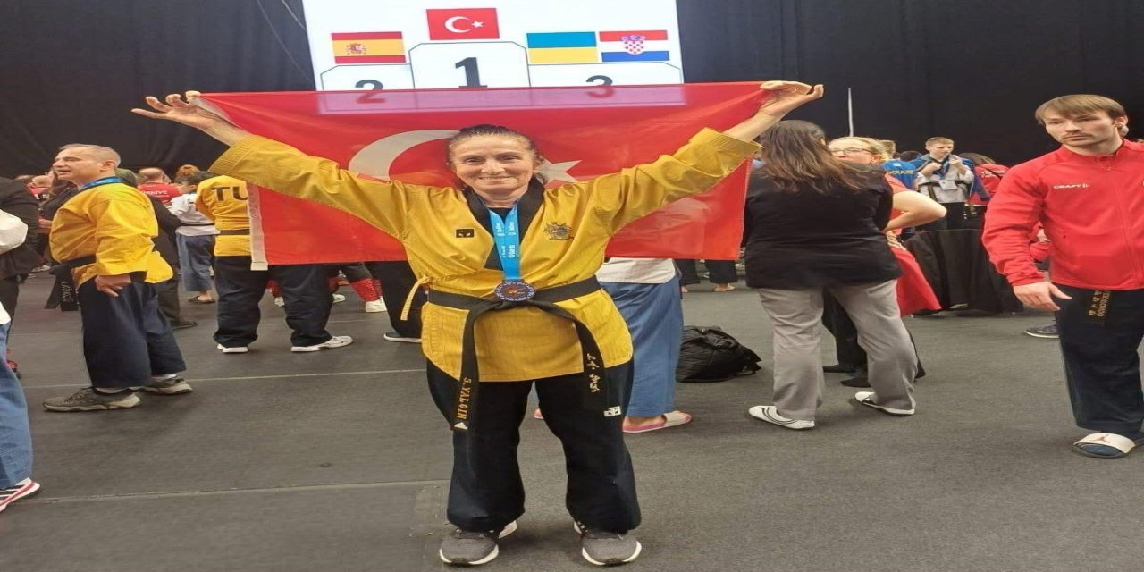 'Süper Babaanne' tekvandoda Avrupa üçüncüsü oldu