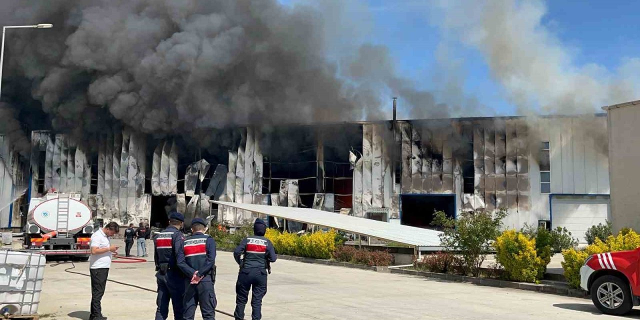 Tekirdağ’da fabrika yangınında patlama sesleri