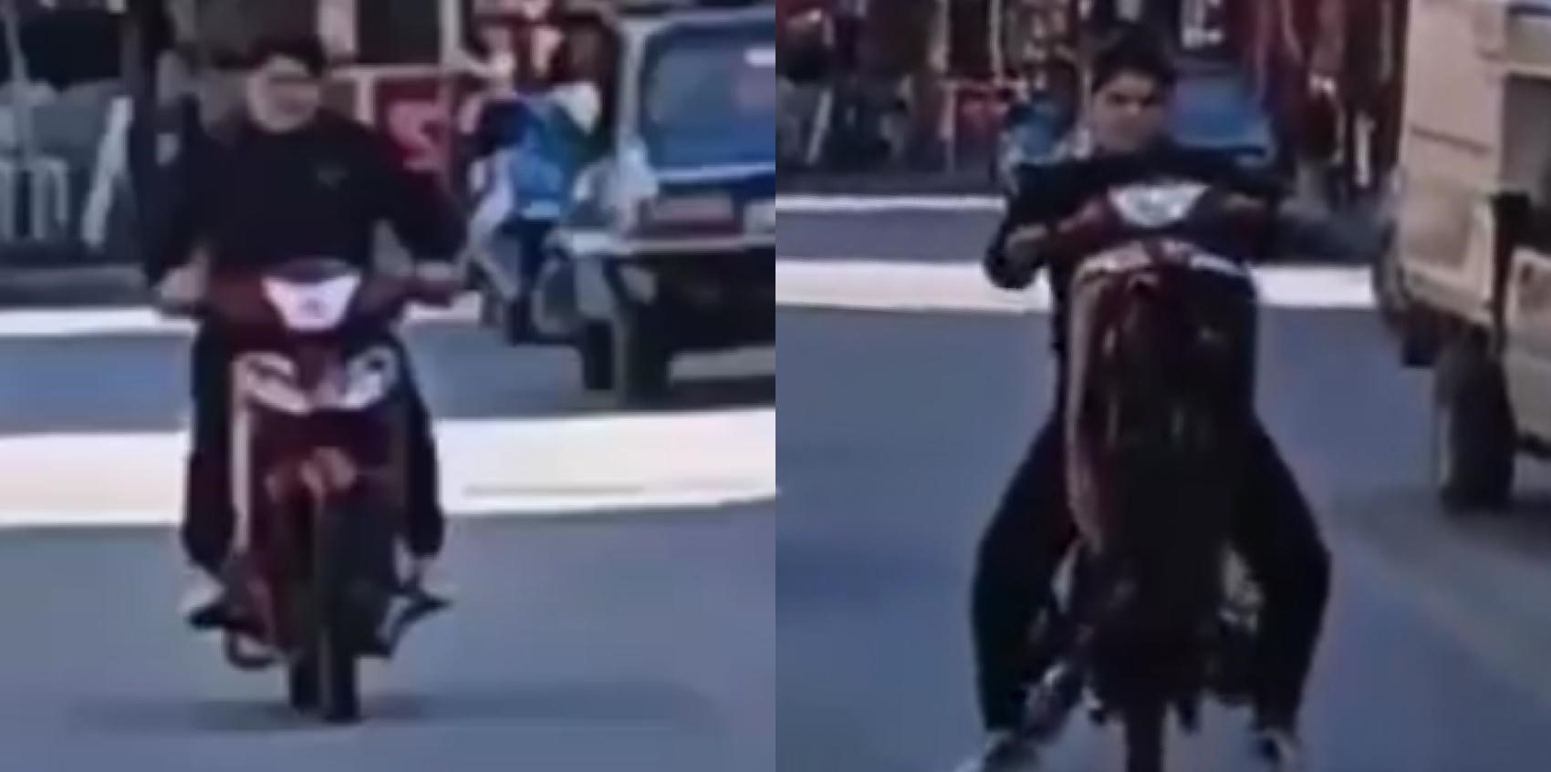 Motosikletin önünü kaldırmanın cezasını  41 bin TL ile ödedi