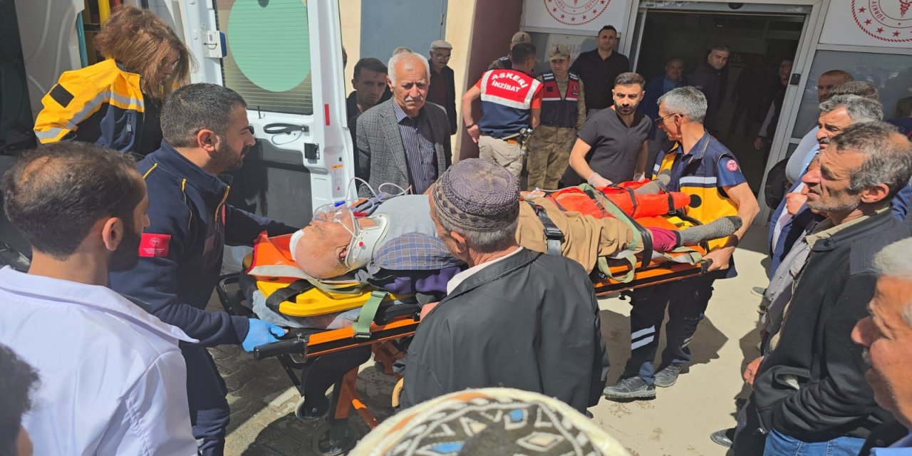 Pancar toplarken ayağını kıran yaşlı adam helikopterle kurtarıldı