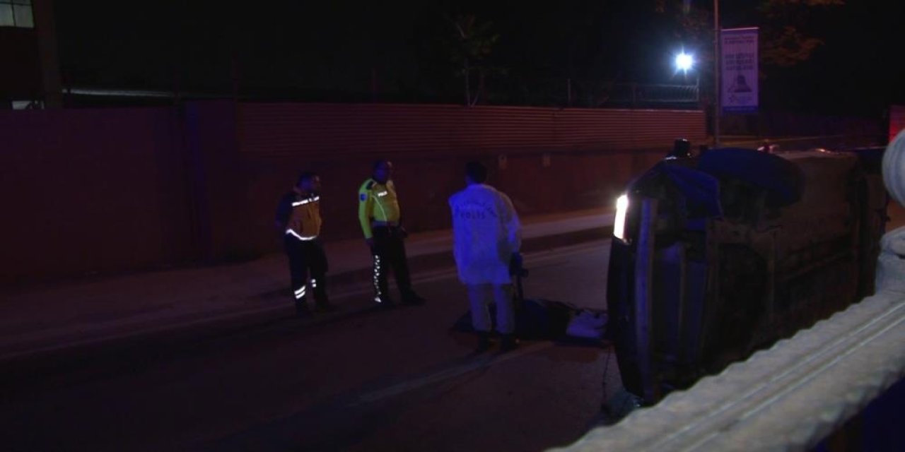 Kartal'da kontrolden çıkan araç yan yattı: 1 ölü