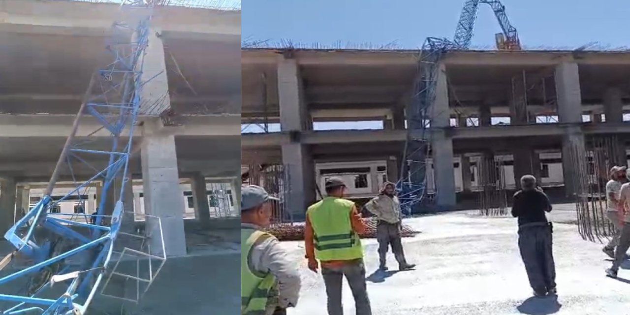 Şırnak'ta Hastane İnşaatında Korkutan Vinç Kazası