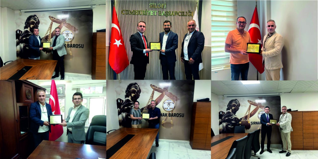 Şırnak Barosundan tayini çıkan Hakim ve Savcılara Plaket