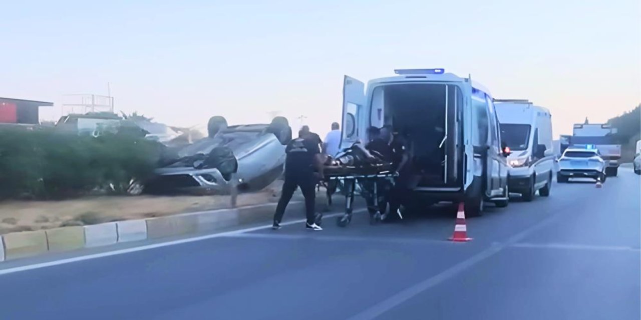 Söke’de otomobil takla attı: 3 yaralı