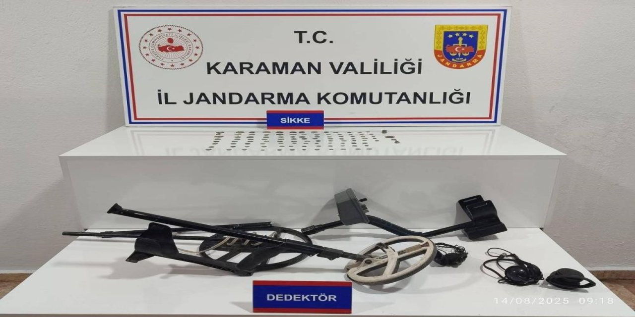 Karaman'da uyuşturucu ile tarihi eserler ele geçirildi