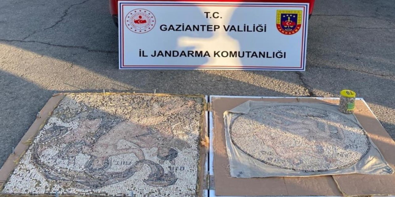 Gaziantep'te tarihi mozaik operasyonu: 3 gözaltı