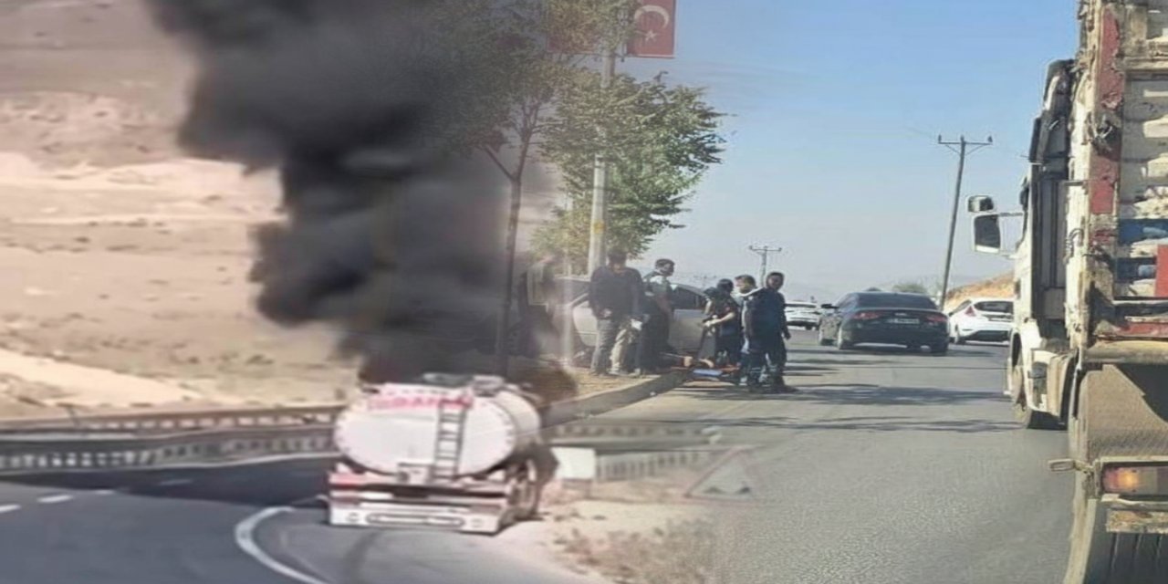 Şırnak’ta Peş Peşe İki Kaza: Tanker Yandı, Otomobil Refüje Çıktı
