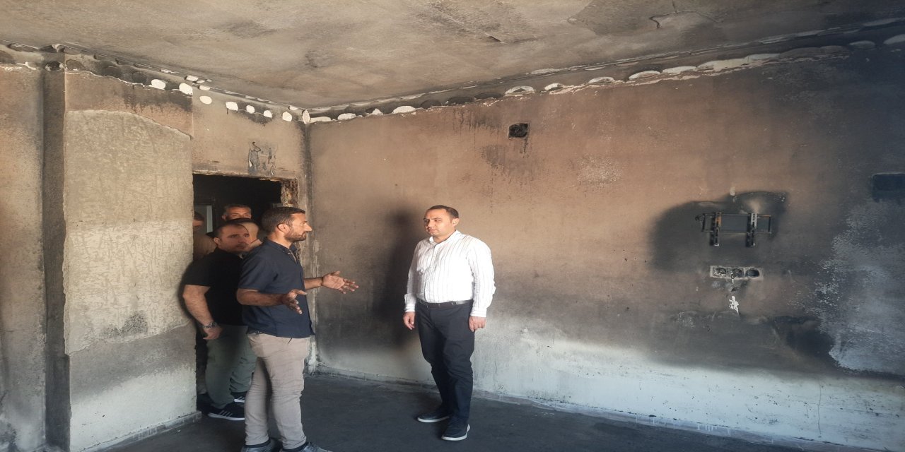 Silopi Kaymakamı Partal, evi yanan aileye destek için harekete geçti