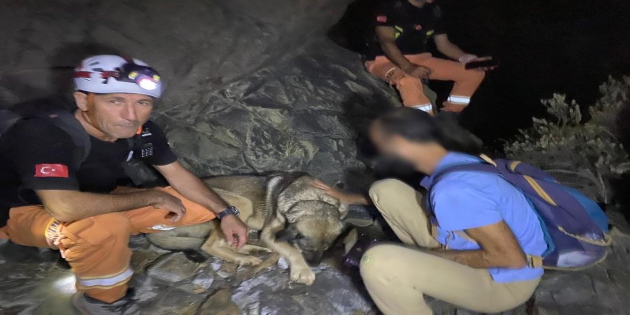 Ormalık alanda mahsur kalan vatandaş 4 saatlik çalışma sonunda kurtarıldı