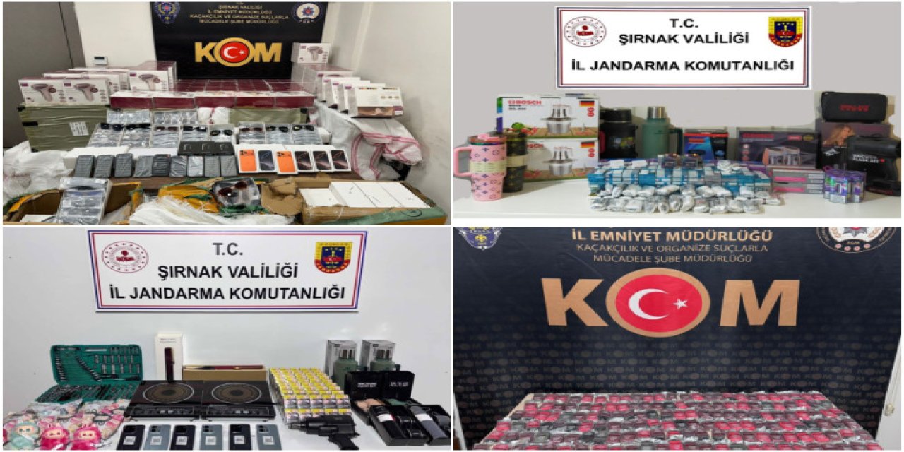 Şırnak'tta Kapsamlı Kaçakçılık Operasyonu: 6.5 Milyon Lira Değerinde Kaçak Mal Ele Geçirildi