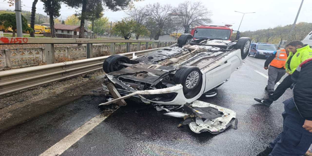 Takla Atan Araçta Yaralandı: Sürücünün Hayati Tehlikesi Yok!